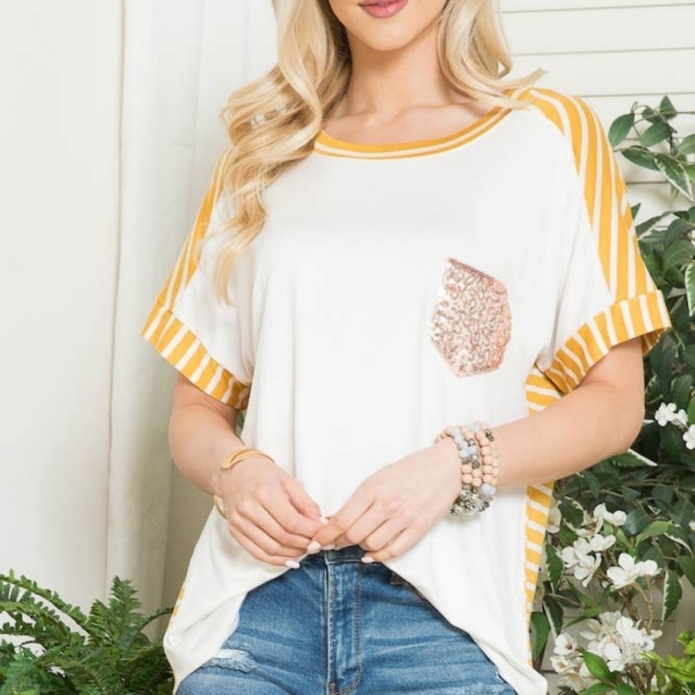 Yellow striped Summer Tee